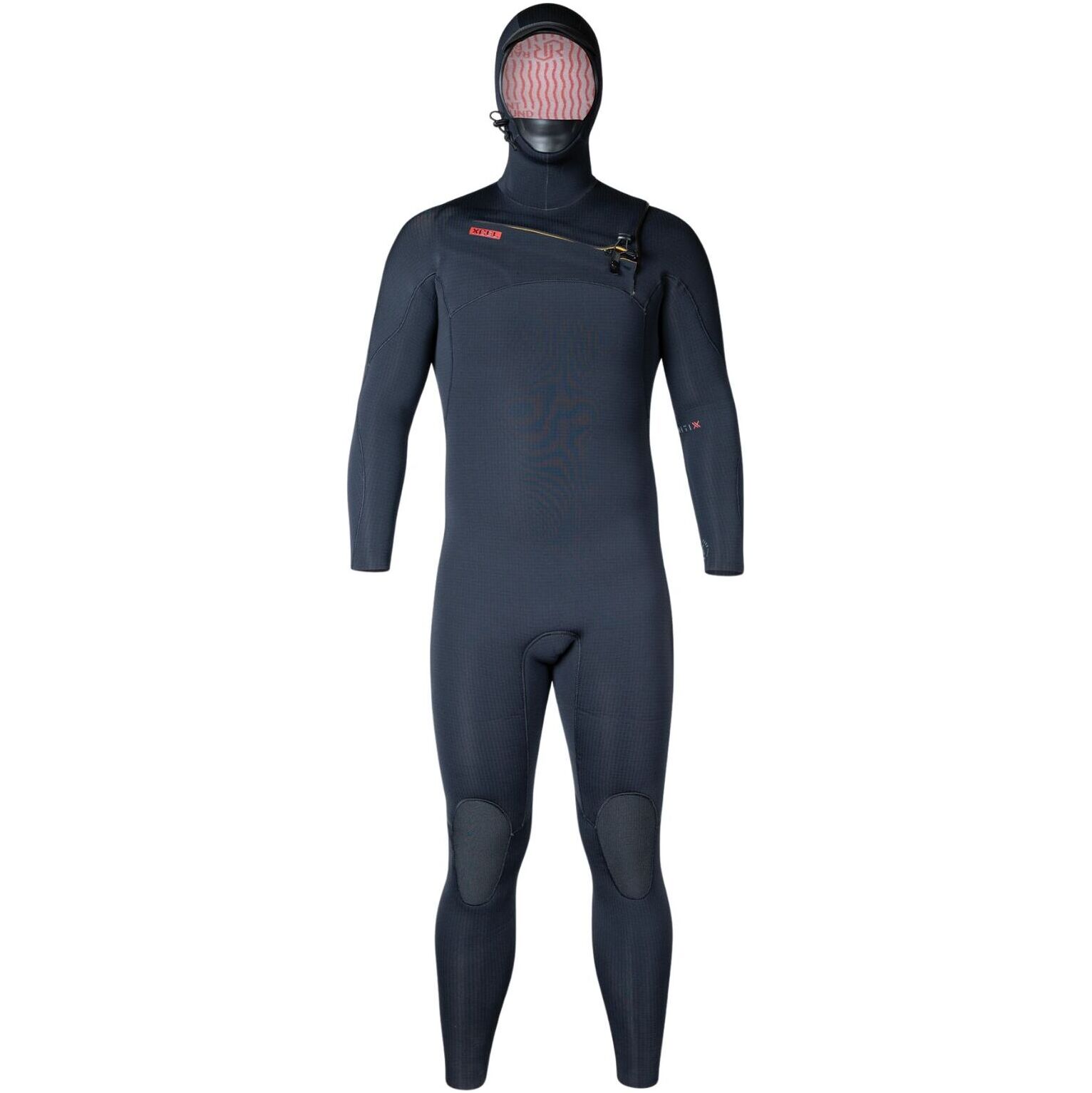 2025 Xcel Herre Infiniti 5/4mm Hætte Chest Zip Våddragt MN54ZLH4 - Black